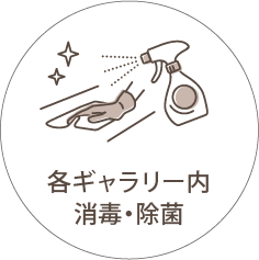 各ギャラリー内消毒・除菌